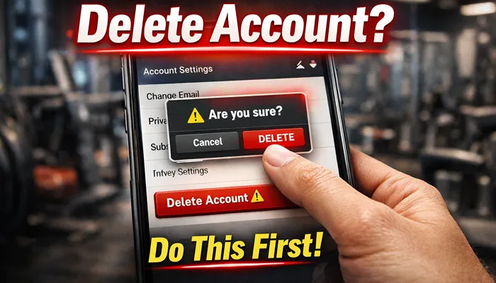 MyFitnessPal delete account option in settings